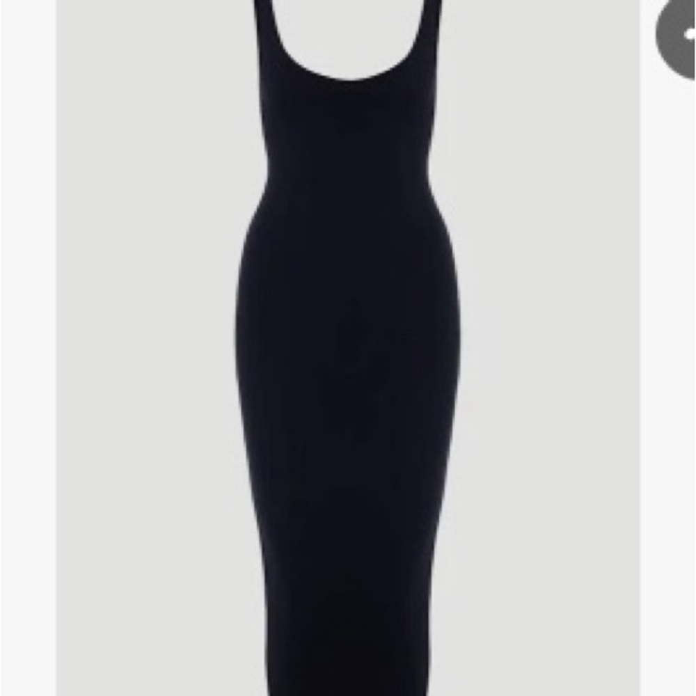 Naked Wardrobe Black Bodycon Midi Dress Scoop Neck